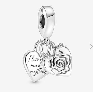 PANDORA Rose Heart Padlock Dangle Charm